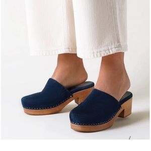 Charlotte Stone Martino navy wooden clogs